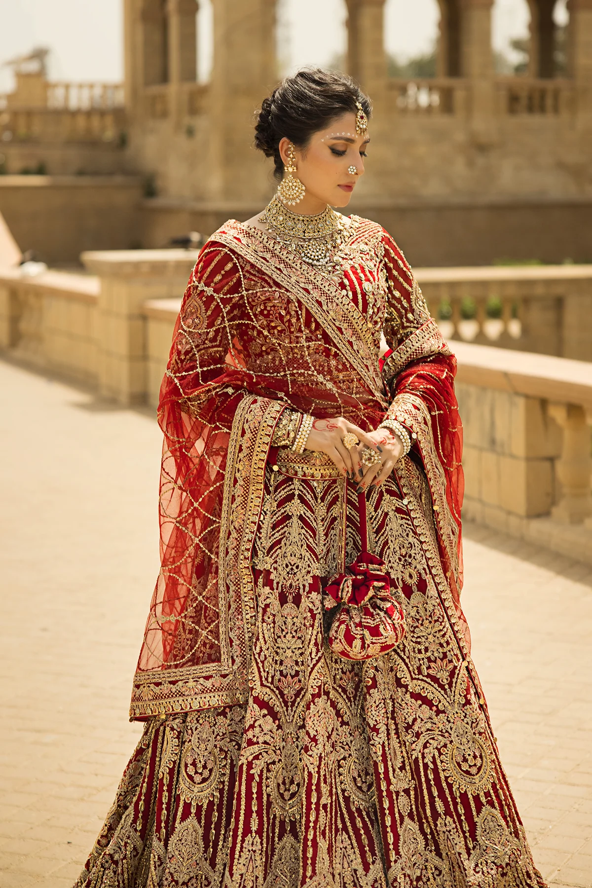 Erum Khan | 3 Piece Unstitched Embroidered Dyed Lehnga | Laila