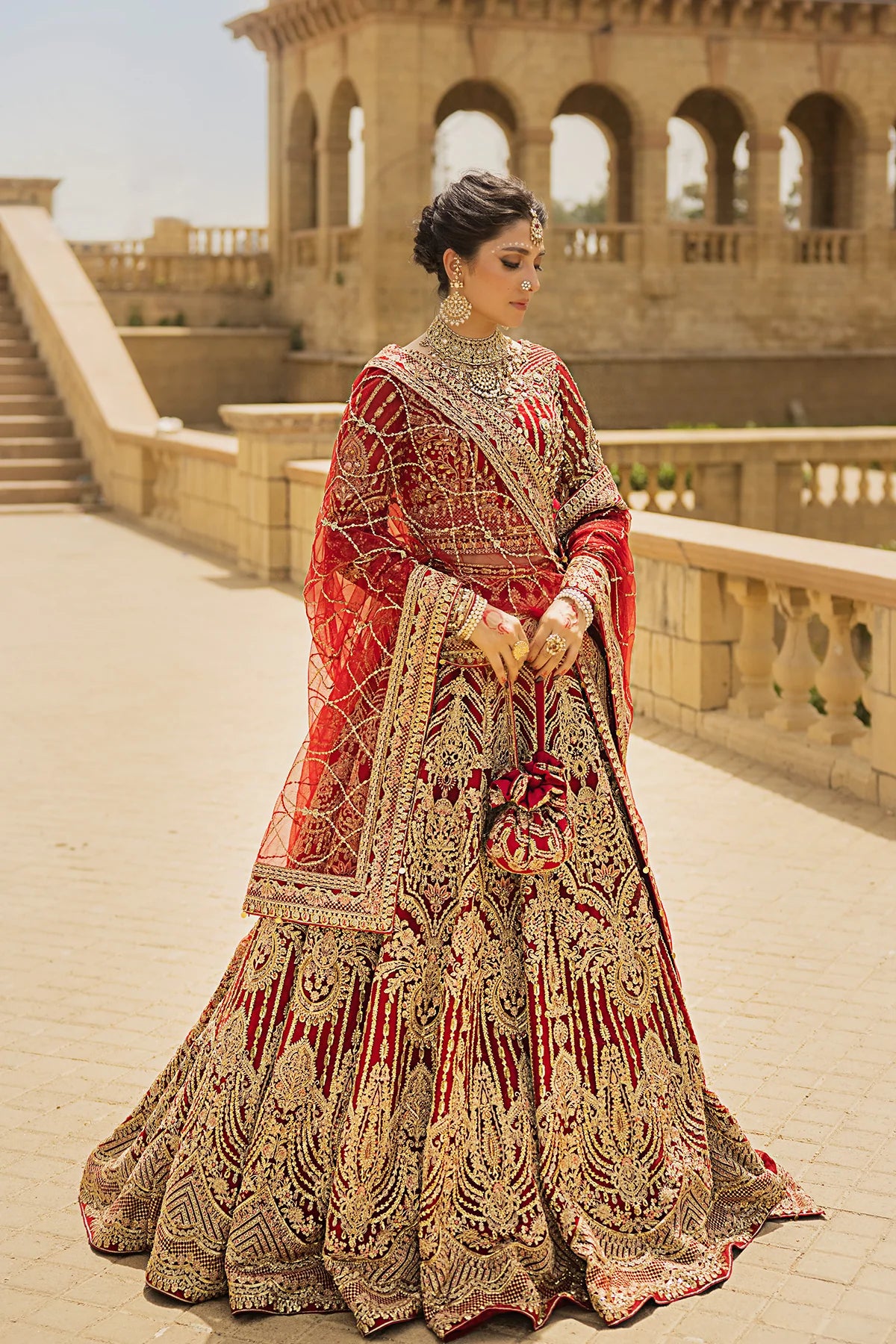 Erum Khan | 3 Piece Unstitched Embroidered Dyed Lehnga | Laila