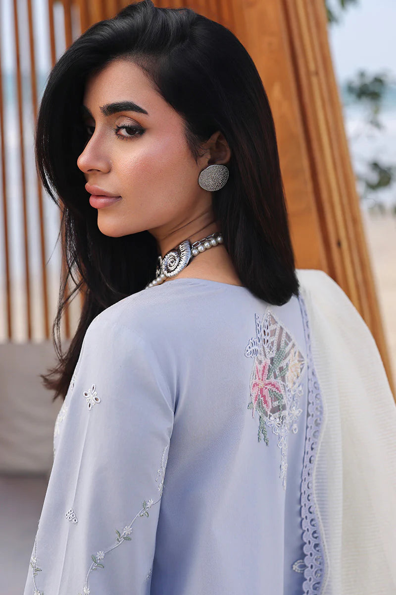 Qalamkar | 3 Piece Unstitched Embroidered Lawn | SA-08 Zayna