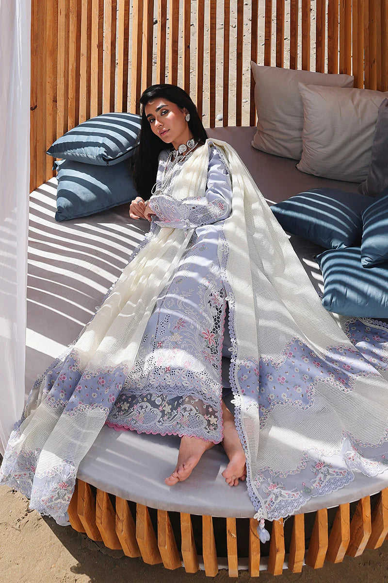 Qalamkar | 3 Piece Unstitched Embroidered Lawn | SA-08 Zayna