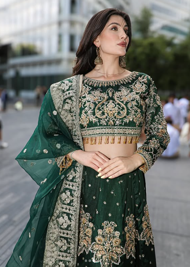 Emran Kashif | 3 Piece Unstitched Embroidered Silk Embellishment Lehenga | Royal Enchant EK-2506