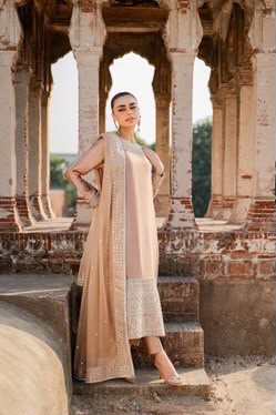 Vintage | 3 Piece Unstitched Embroidered Tussle Silk | Ahlaam