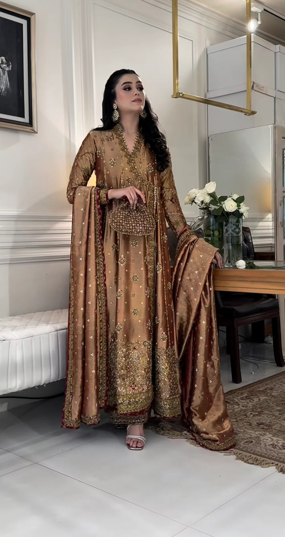 Haris Shakeel | 3 Piece Unstitched Embroidered Zari Silk | Aswad