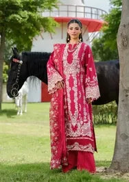 Elaf Premium | 3 Piece Unstitched Embroidered Lawn | ELH-6B JULIET