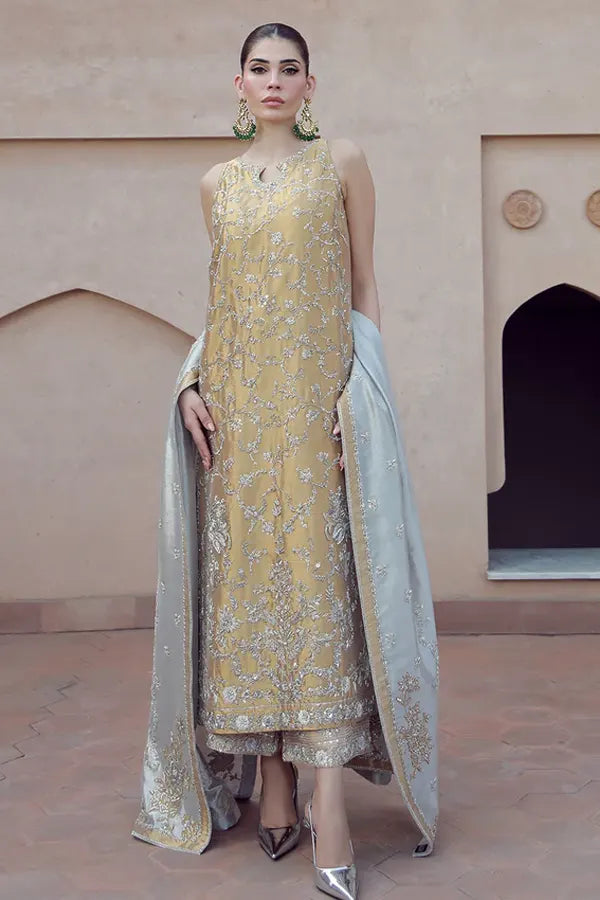 Shamsa Hashwani | 3 Piece Unstitched Embroidered Silk | Aakifah 02