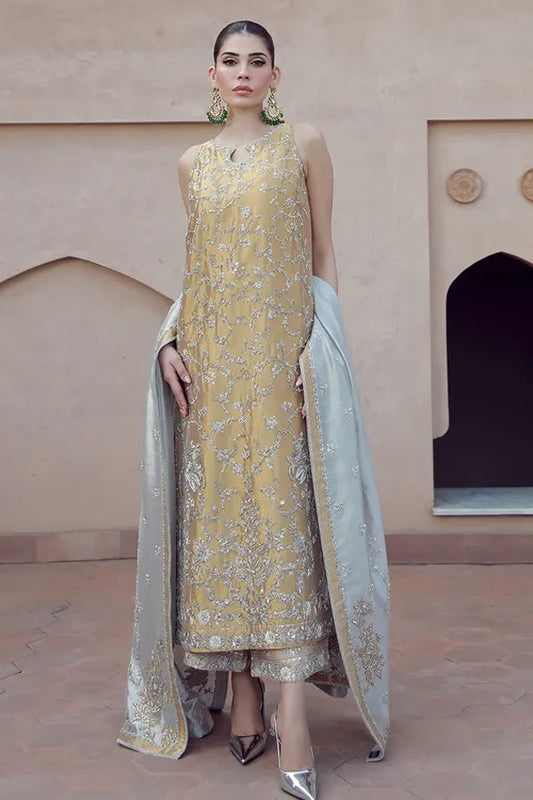 Shamsa Hashwani | 3 Piece Unstitched Embroidered Silk | Aakifah 02