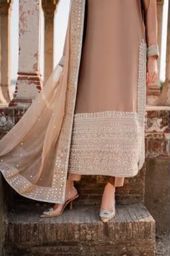 Vintage | 3 Piece Unstitched Embroidered Tussle Silk | Ahlaam