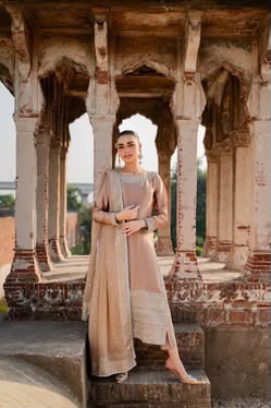 Vintage | 3 Piece Unstitched Embroidered Tussle Silk | Ahlaam