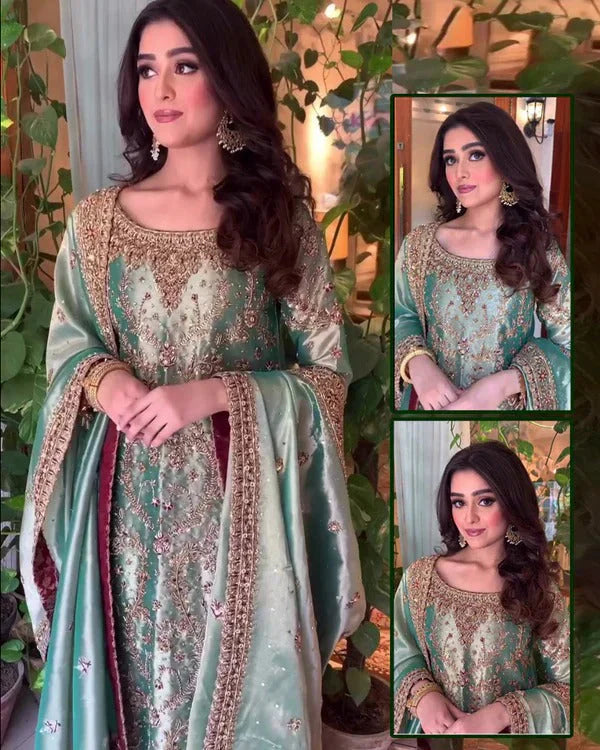 Haris Shakeel | 3 Piece Unstitched Embellishment Embroidered Massori Shirt | 20736