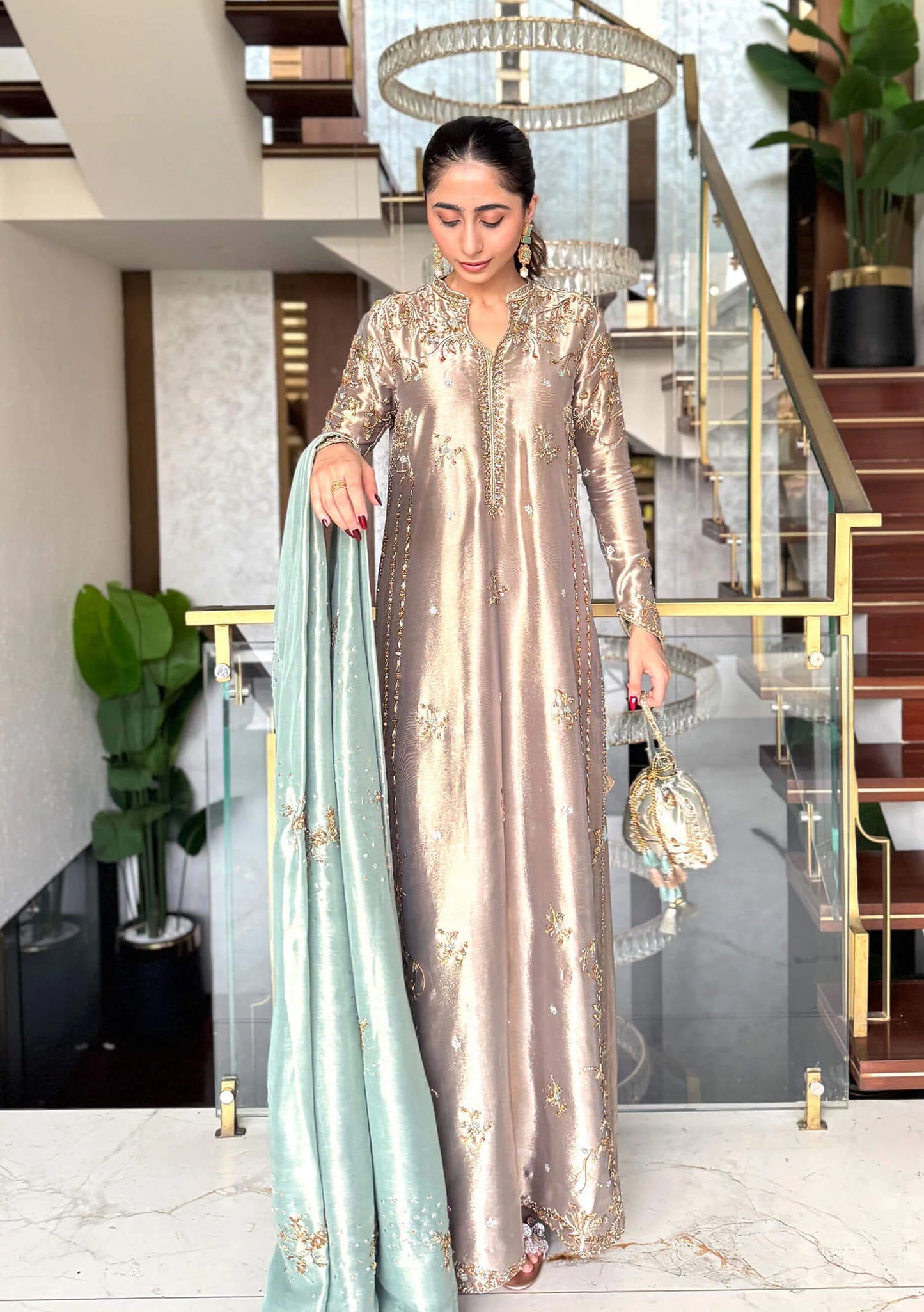 Mubashira Usman | 3 Piece Unstitched Embroidered Tussle Silk | Noor