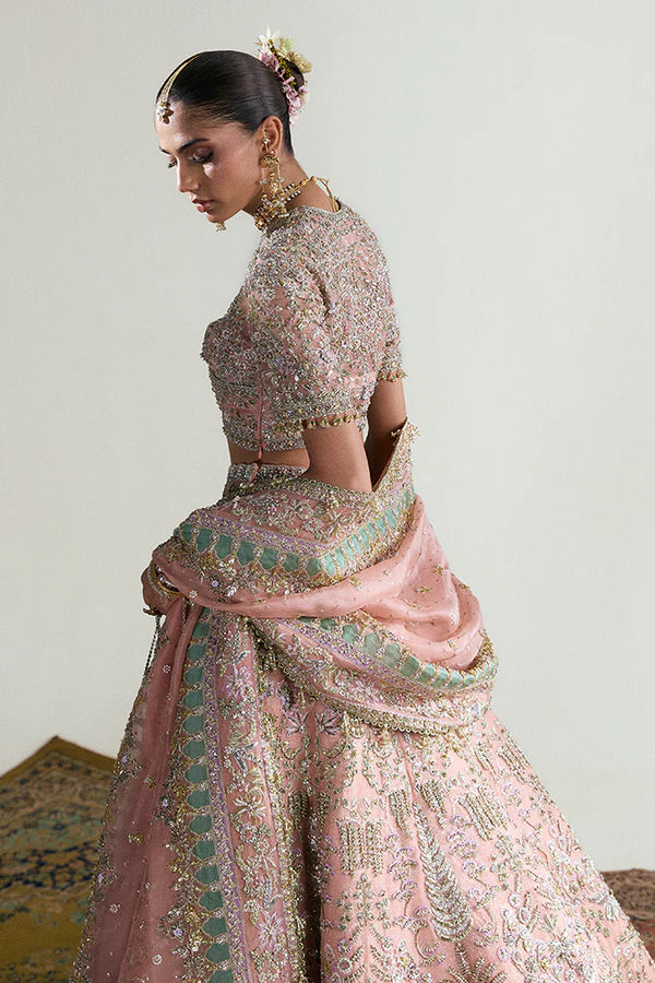 Suffuse | 3 Piece Unstitched Organza Choli with Lehenga | Zaleh