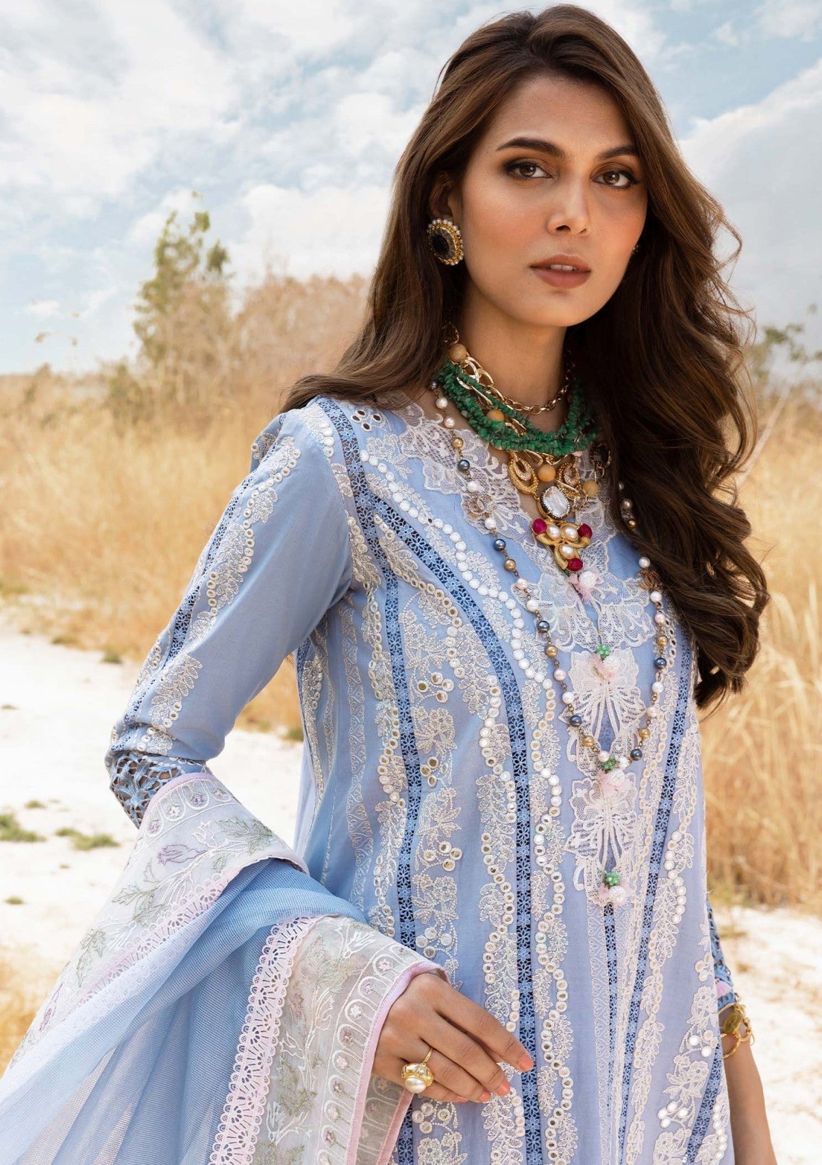 Saira Shakira | 3 Piece Unstitched Embroidered Lawn | NADINE-A