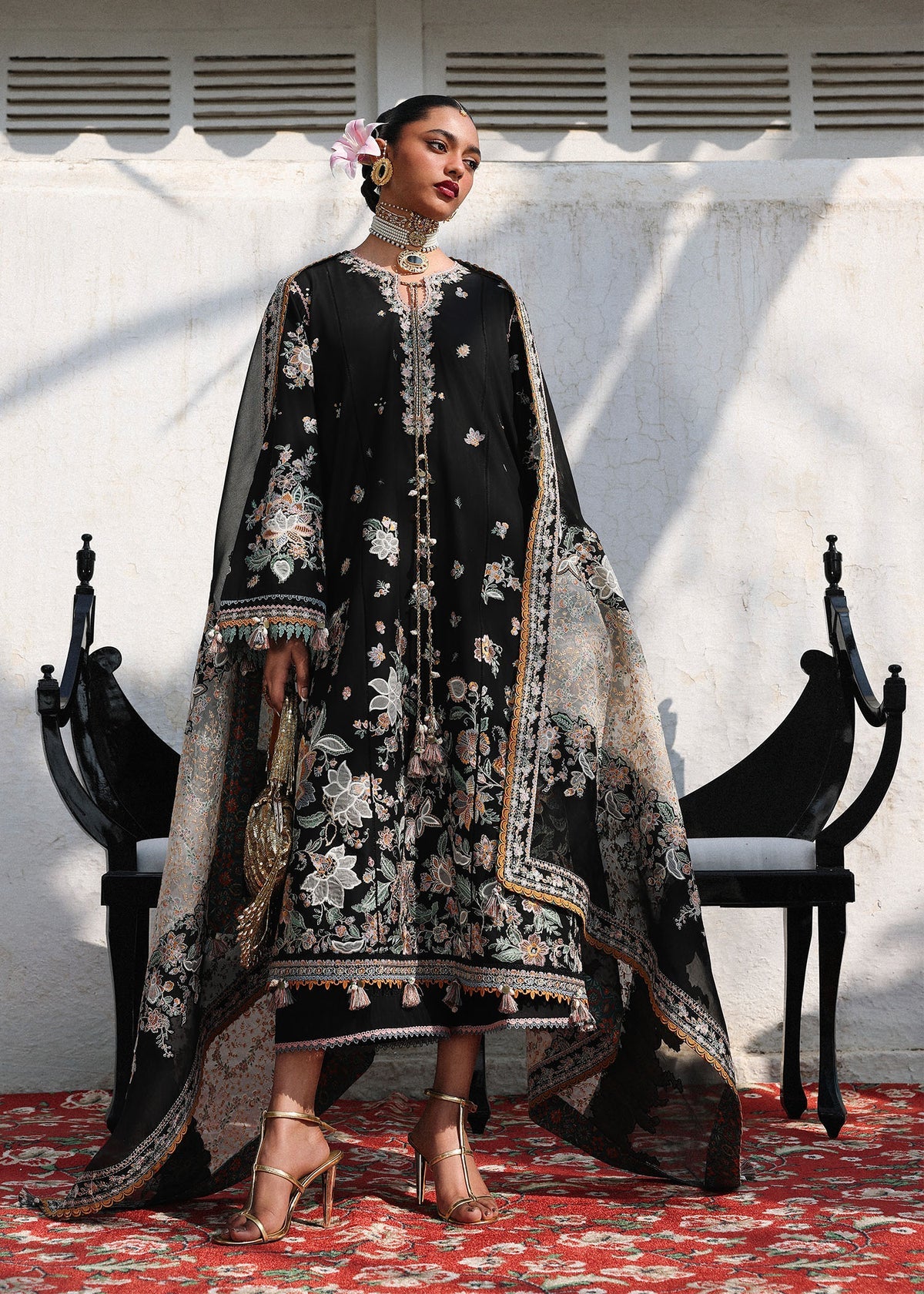 Hussain Rehar | 3 Piece Unstitched Embroidered Lawn | Sable
