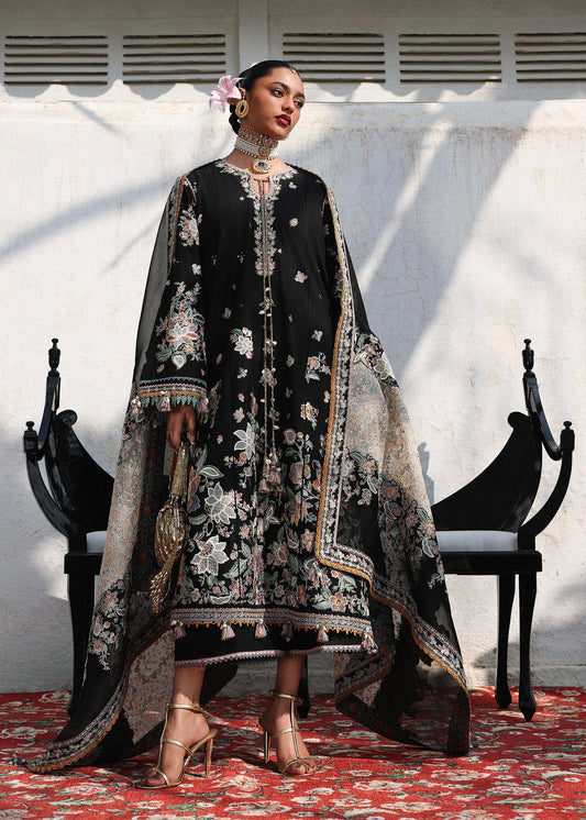 Hussain Rehar | 3 Piece Unstitched Embroidered Lawn | Sable