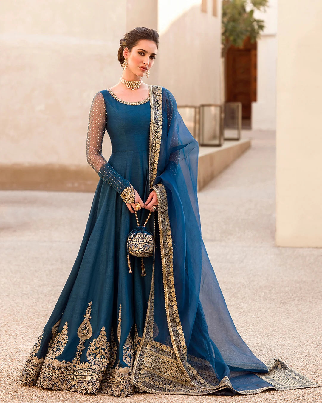 Faiza Saqlain | 3 Piece Unstitched Embroidered Raw Silk | Risma