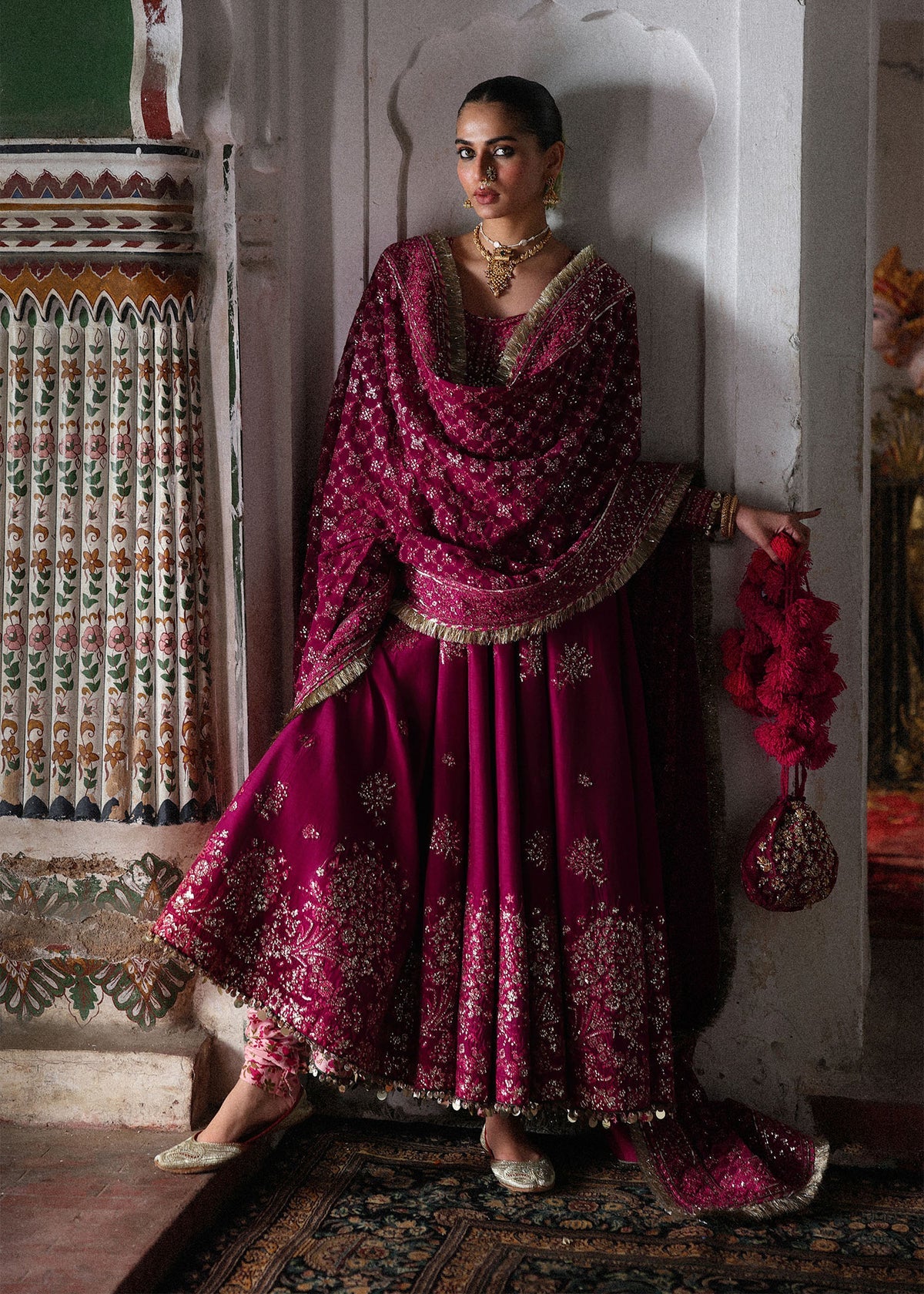 Hussain Rehar | 3 Piece Unstitched Embroidered Raw Silk | Gulpanra
