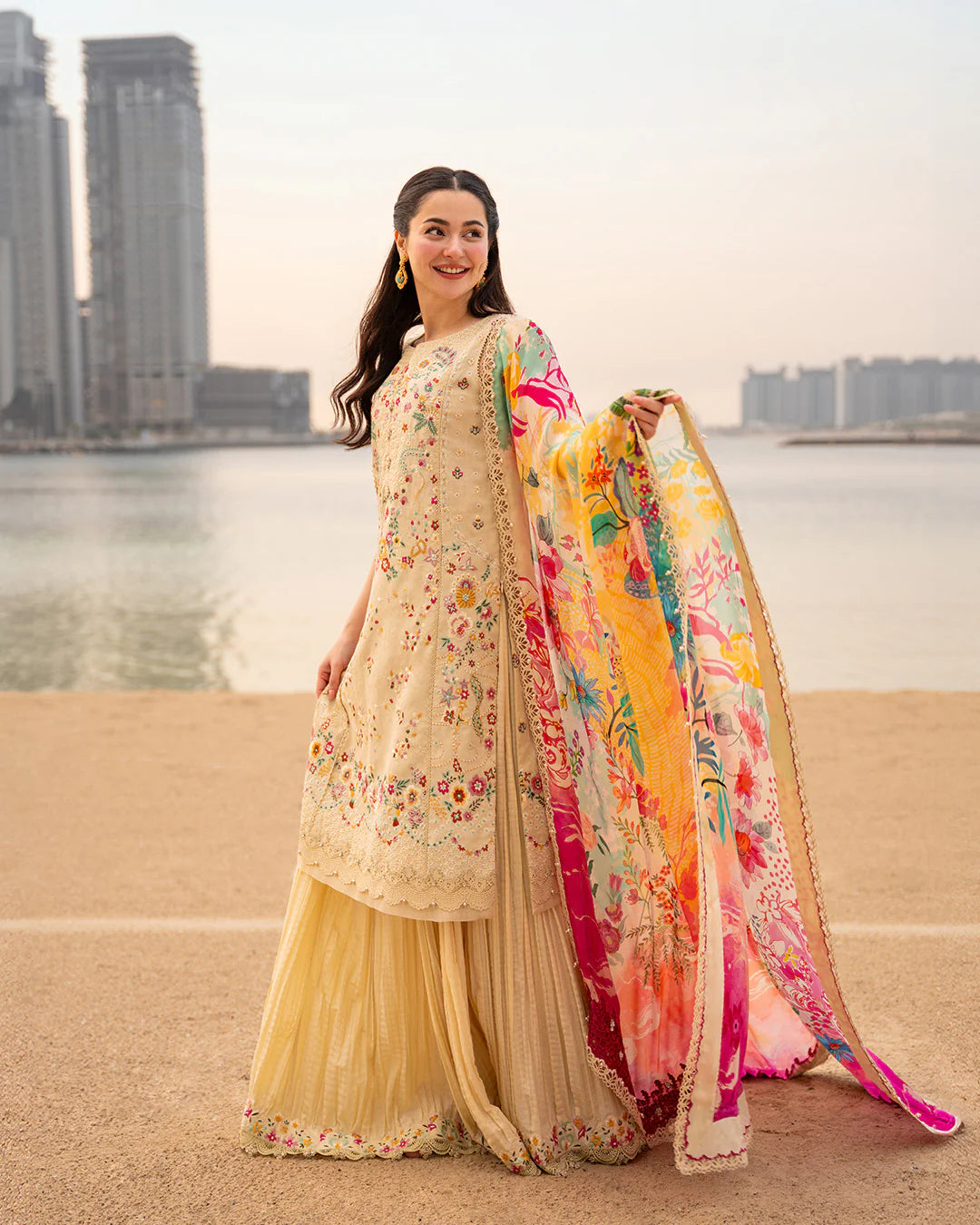 Faiza Saqlain | 3 Piece Unstitched Embroidered Lawn | Merjem