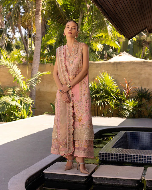 Faiza Saqlain | 3 Piece Unstitched Embroidered Lawn | Peony