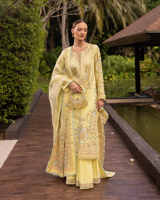 Faiza Saqlain | 3 Piece Unstitched Embroidered Lawn | Azalea