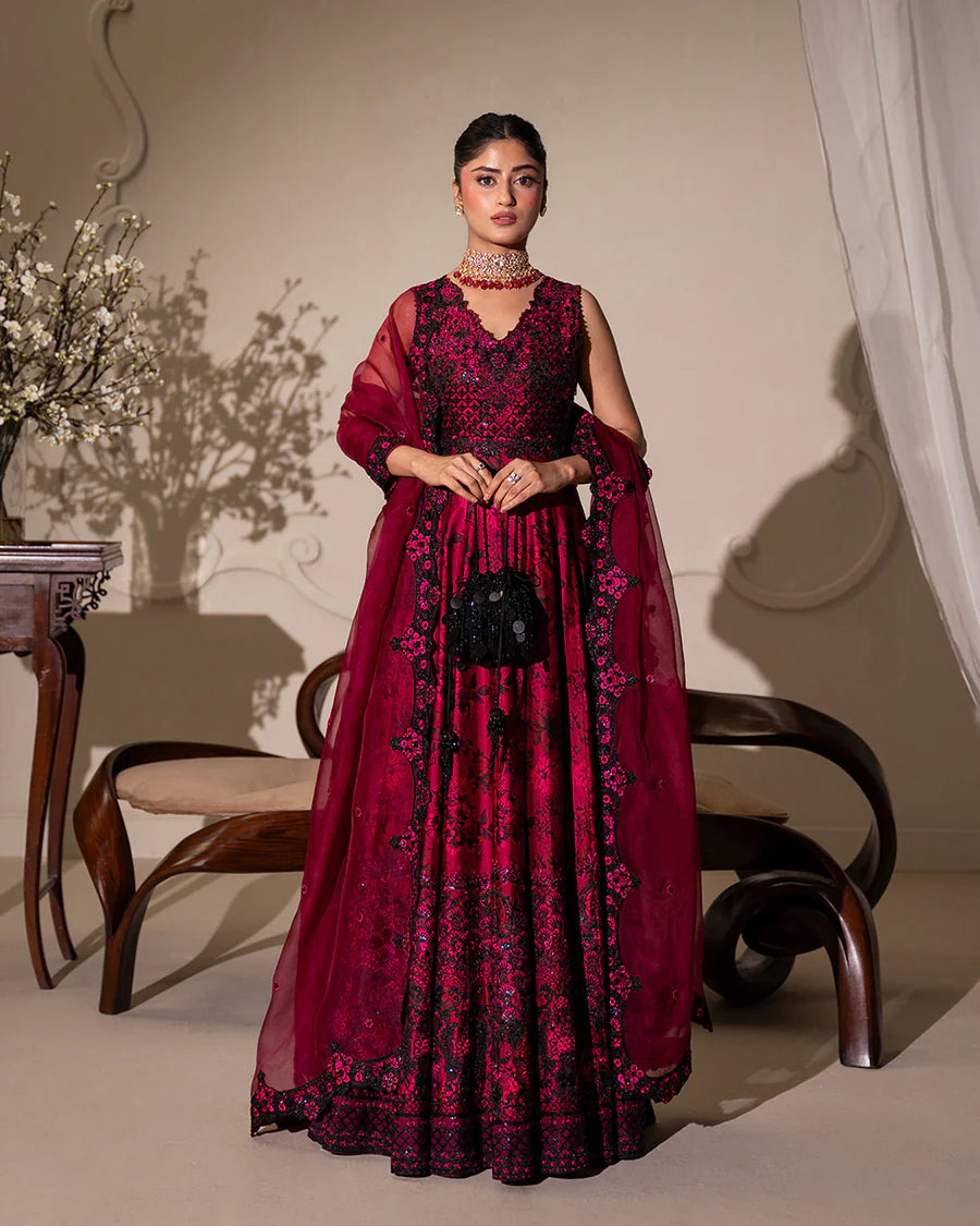 Faiza Saqlain | 3 Piece Unstitched Embroidered Shamose Silk | Havin