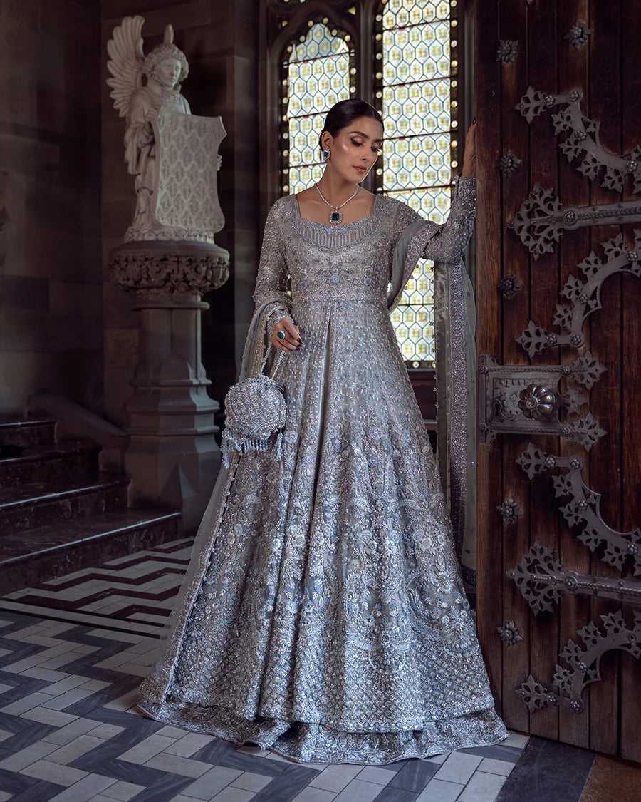 Faiza Saqlain | 3 Piece Unstitched Embroidered Bridal Lehenga | Ayana