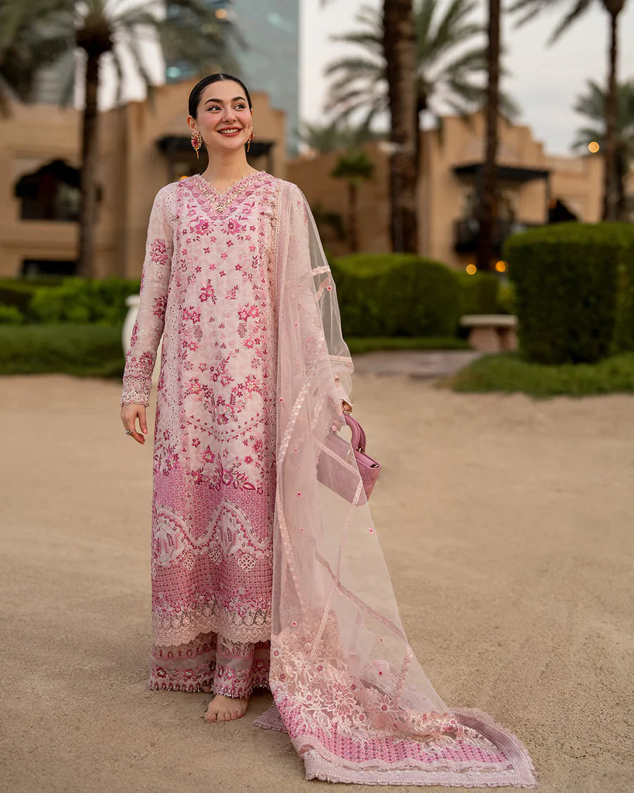 Faiza Saqlain | 3 Piece Unstitched Embroidered Lawn | Lamija