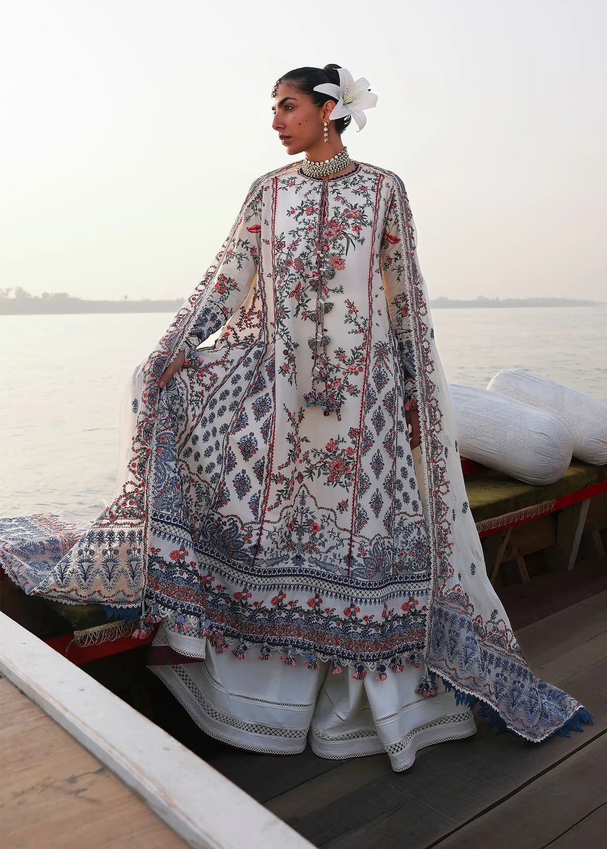 Hussain Rehar |  3 Piece Unstitched Embroidered Lawn | Yuki