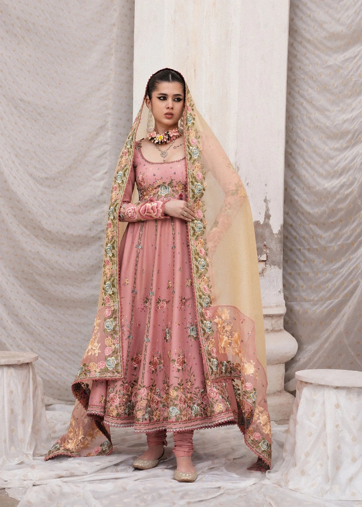 Hussain Rehar | 3 Piece Unstitched Embroidered Lawn | Nazneen