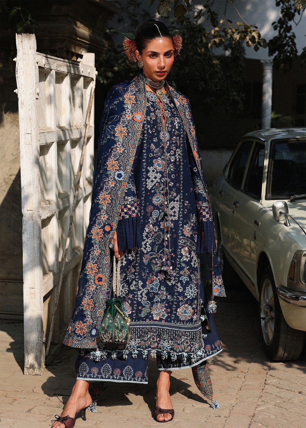 Hussain Rehar | 3 Piece Unstitched Embroidered Lawn | Amalfi
