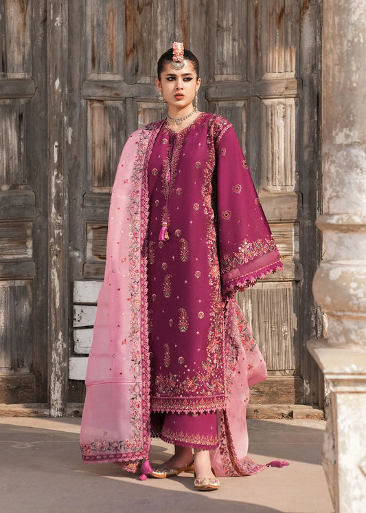 Hussain Rehar | 3 Piece Unstitched Embroidered Lawn | Gulposh