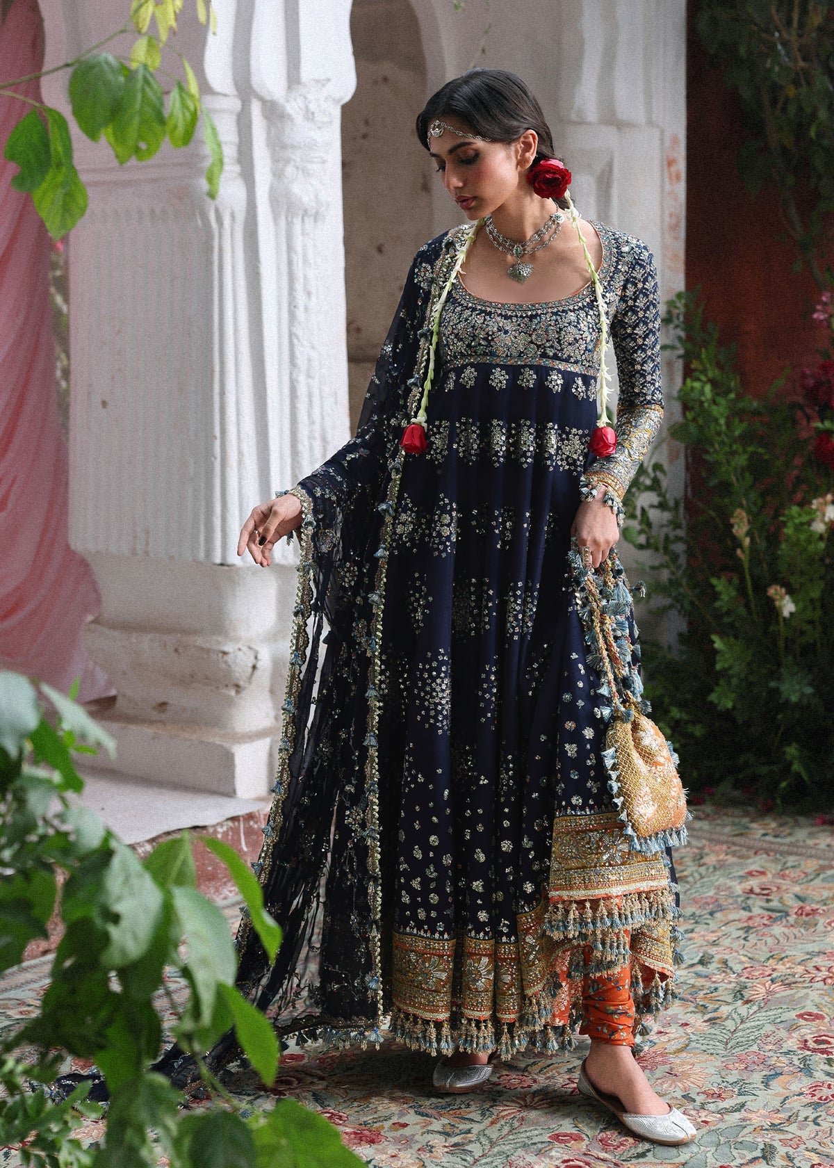 Hussain Rehar | 3 Piece Unstitched Embroidered Raw Silk | Nain Tara