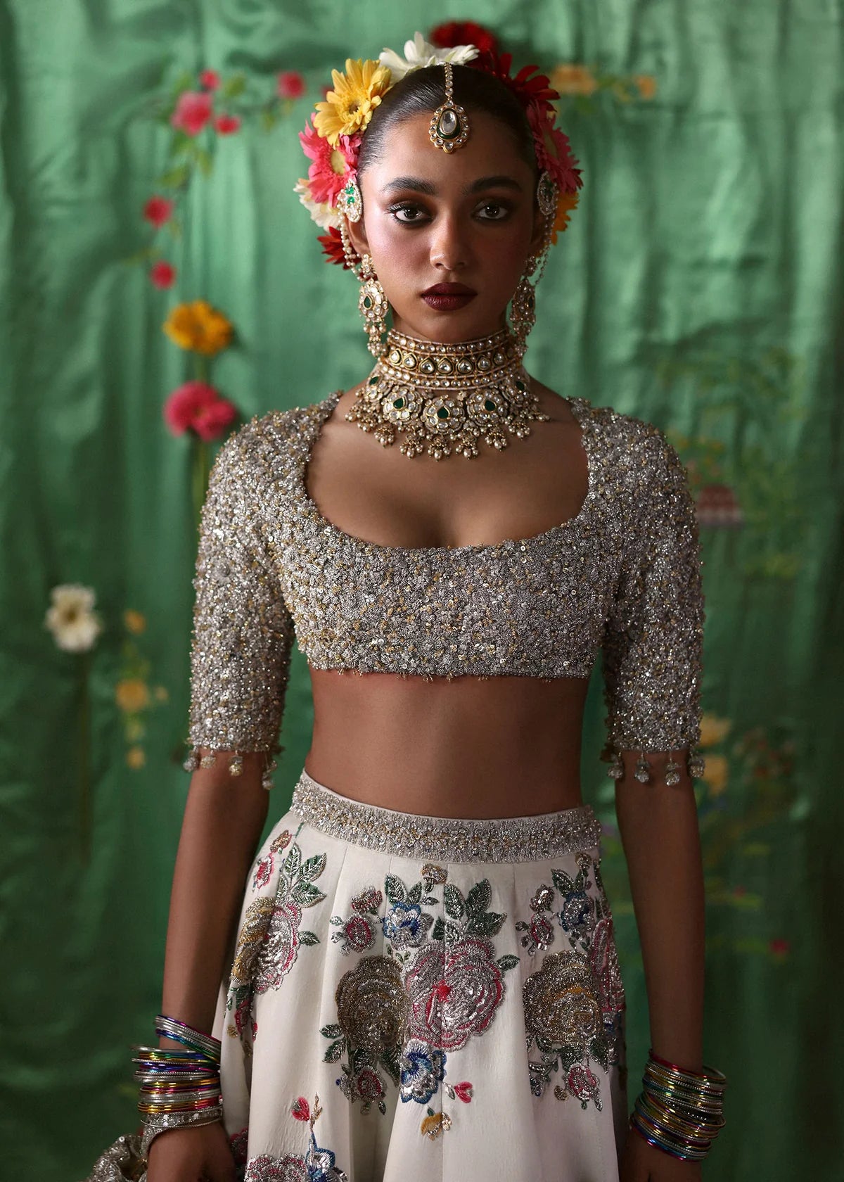Hussain Rehar | 3 Piece Unstitched Embroidered Bridal Dress | Raks