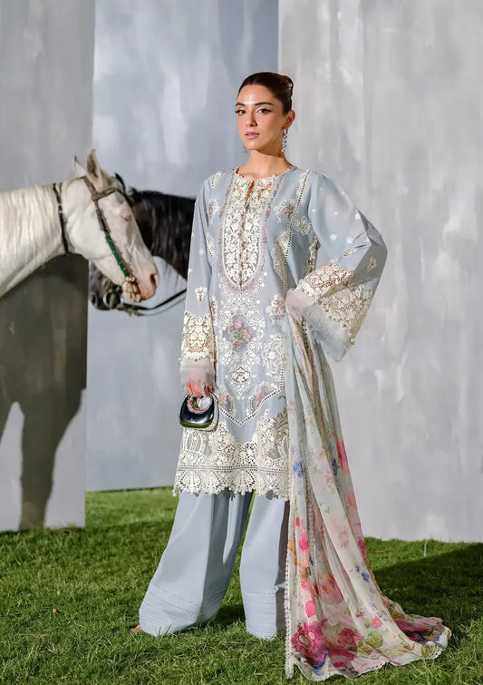 Elaf Premium | 3 Piece Unstitched Embroidered Lawn | ELH-7B ISSABEL