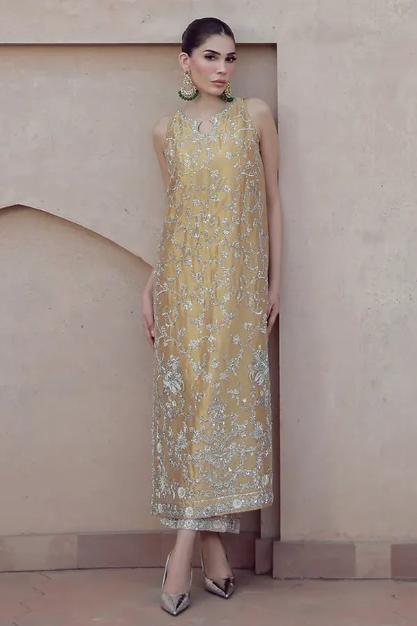 Shamsa Hashwani | 3 Piece Unstitched Embroidered Silk | Aakifah 02