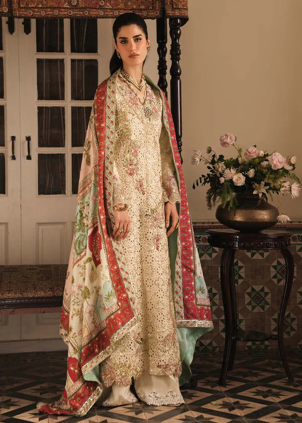 Saira Shakira | 3 Piece Unstitched Embroidered Raw Silk | Gilded