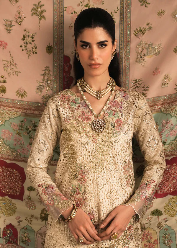 Saira Shakira | 3 Piece Unstitched Embroidered Raw Silk | Gilded