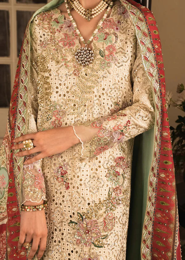 Saira Shakira | 3 Piece Unstitched Embroidered Raw Silk | Gilded