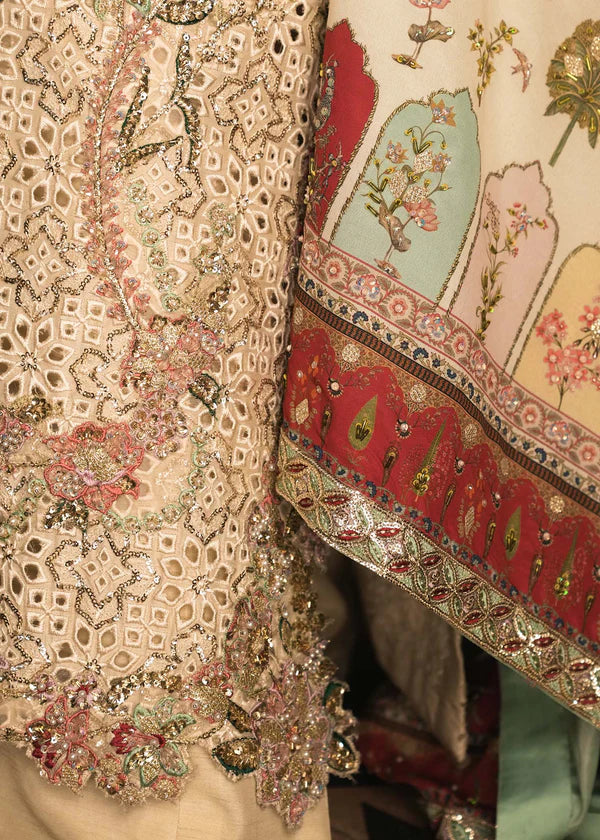 Saira Shakira | 3 Piece Unstitched Embroidered Raw Silk | Gilded