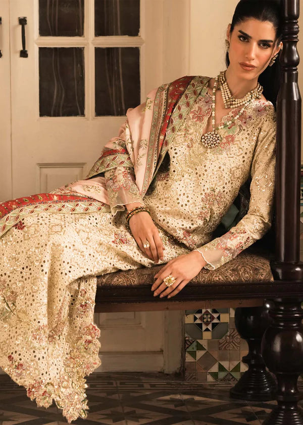 Saira Shakira | 3 Piece Unstitched Embroidered Raw Silk | Gilded