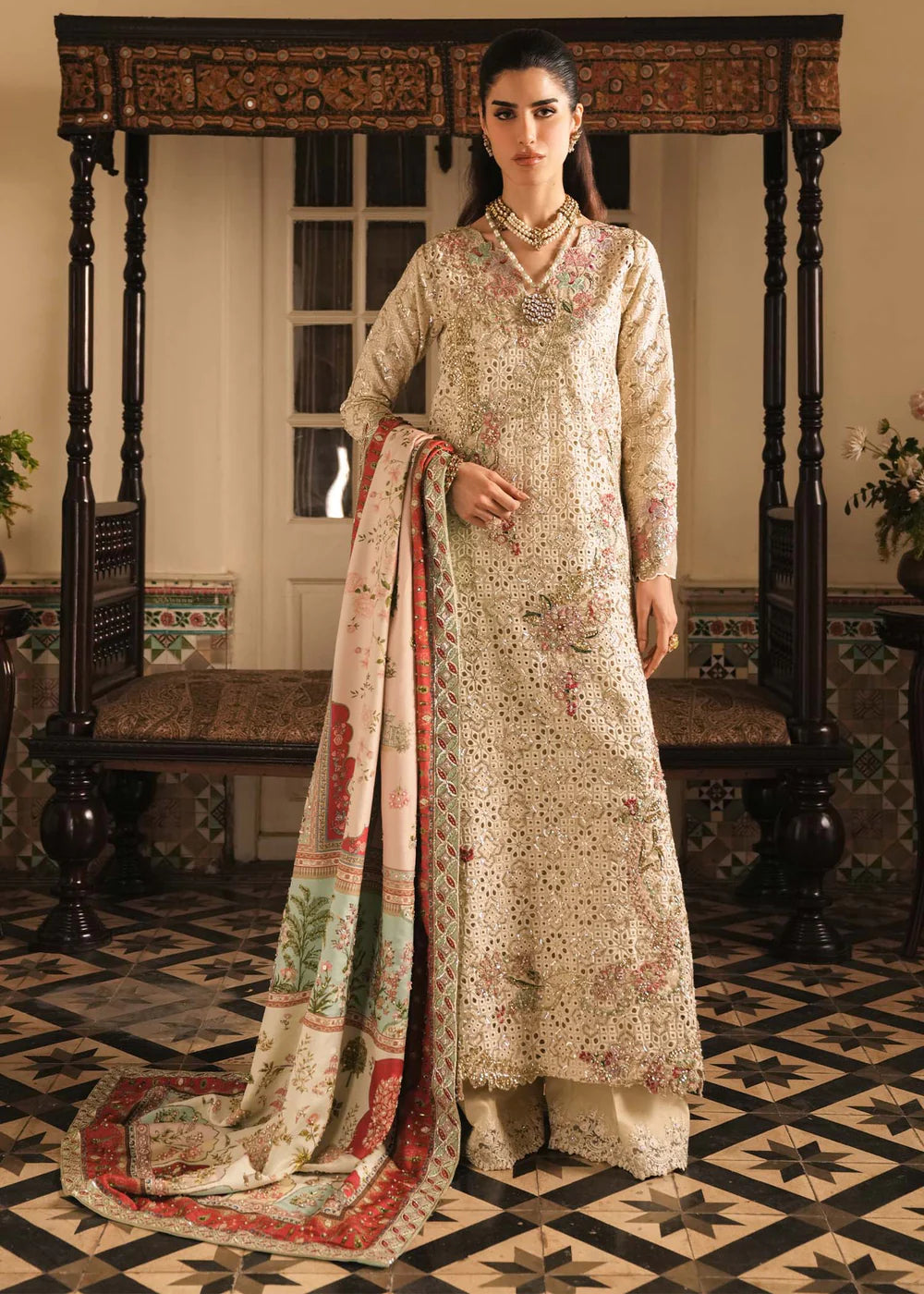 Saira Shakira | 3 Piece Unstitched Embroidered Raw Silk | Gilded