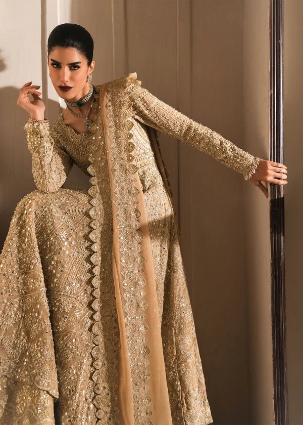 Saira Shakira | 3 Piece Unstitched Embroidered Chiffon Lehgenga | Moonveil