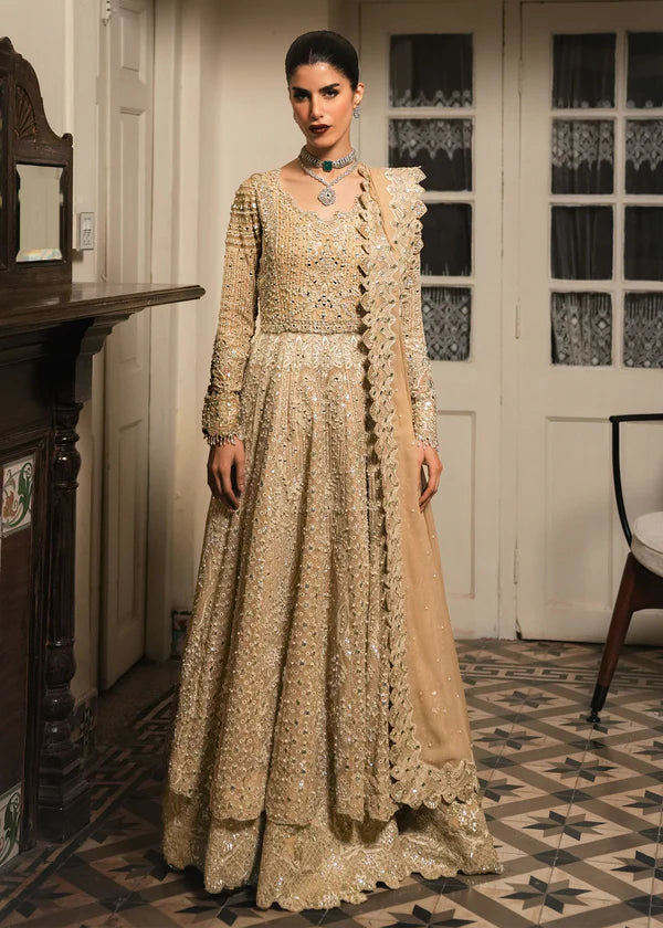 Saira Shakira | 3 Piece Unstitched Embroidered Chiffon Lehgenga | Moonveil