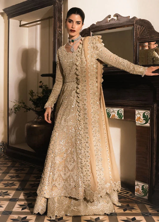 Saira Shakira | 3 Piece Unstitched Embroidered Chiffon Lehgenga | Moonveil