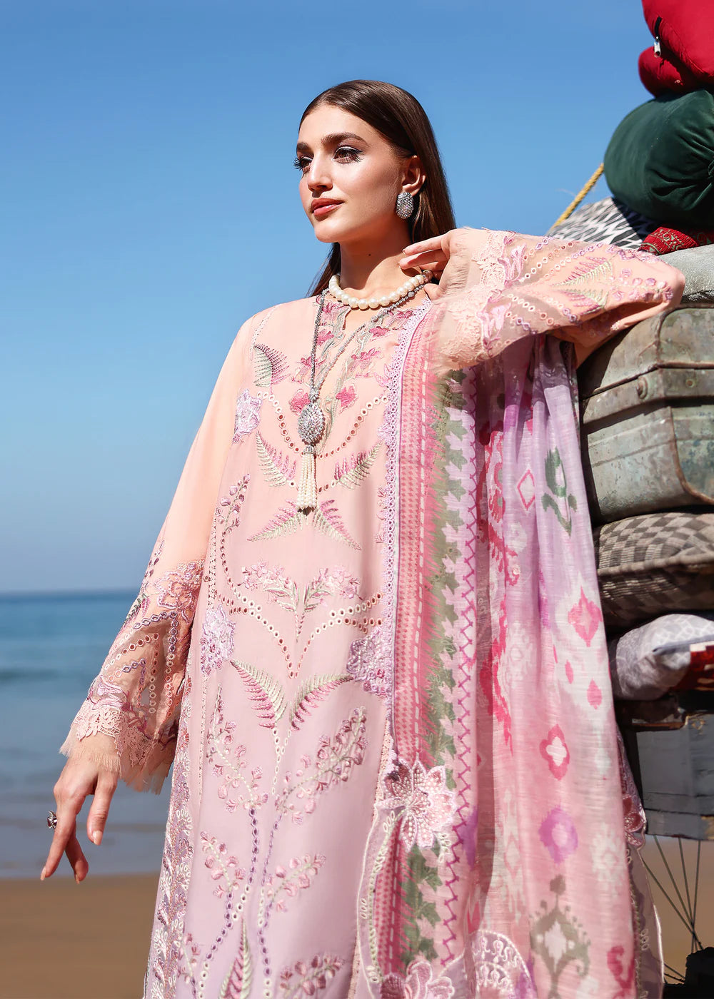 Saira Shakira | 3 Piece Unstitched Embroidered Lawn | Tali 3-A