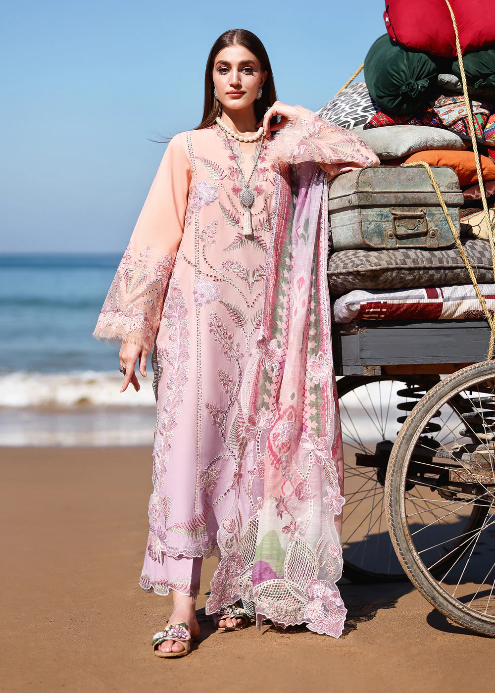 Saira Shakira | 3 Piece Unstitched Embroidered Lawn | Tali 3-A