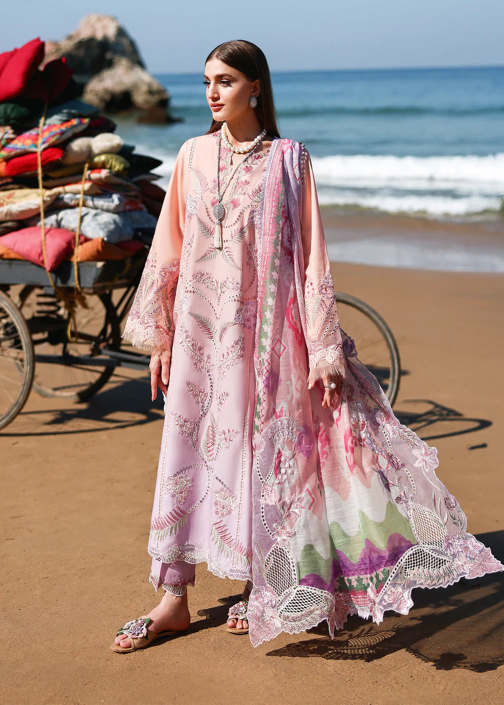 Saira Shakira | 3 Piece Unstitched Embroidered Lawn | Tali 3-A