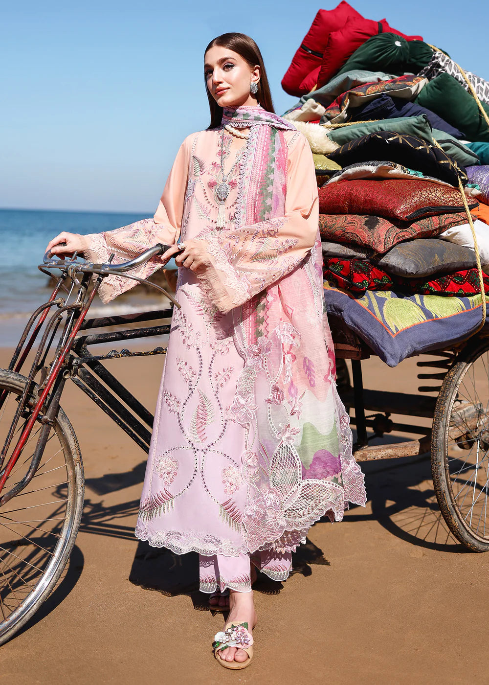 Saira Shakira | 3 Piece Unstitched Embroidered Lawn | Tali 3-A
