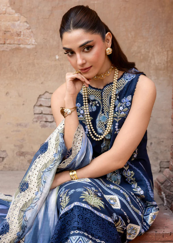 Saira Shakira | 3 Piece Unstitched Embroidered Lawn | Runa 8-B