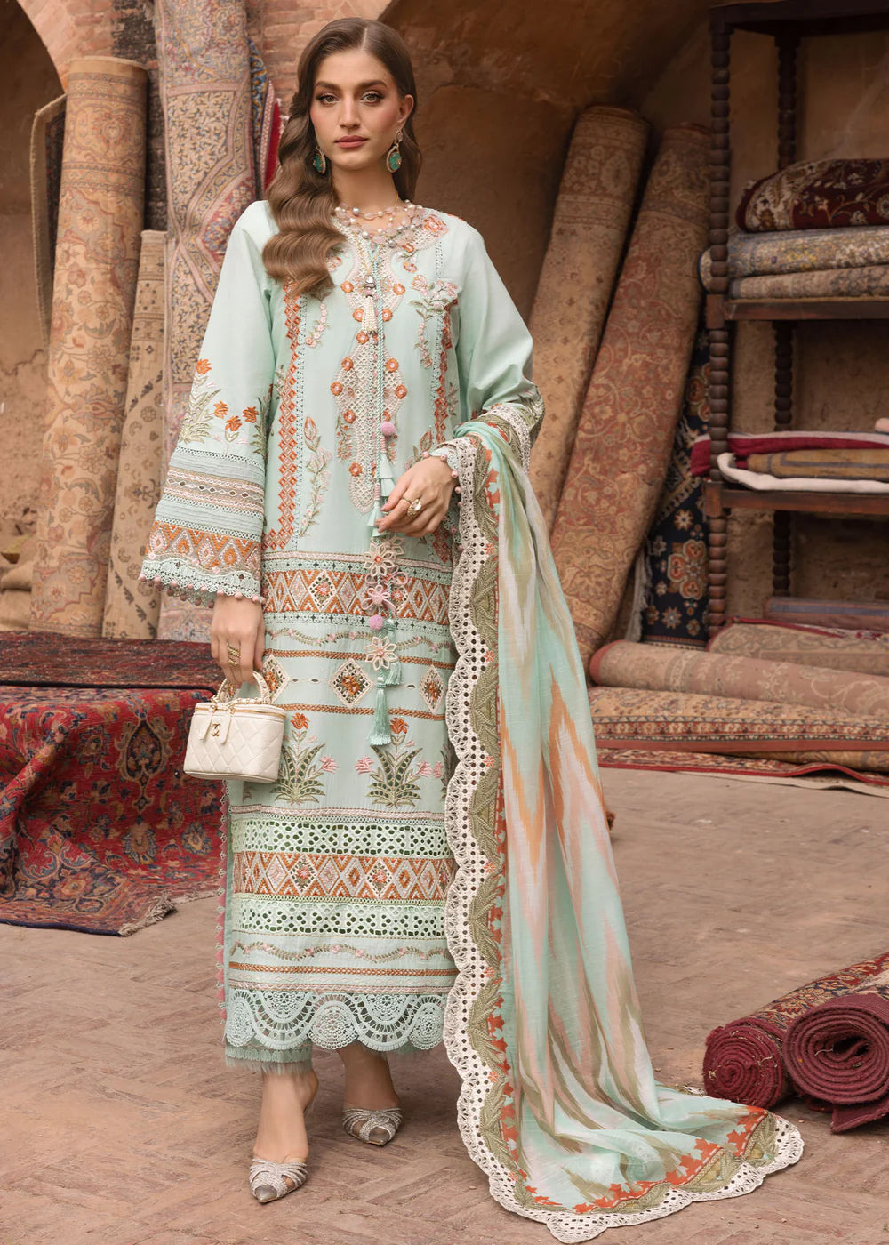 Saira Shakira | 3 Piece Unstitched Embroidered Lawn | Runa 8-A