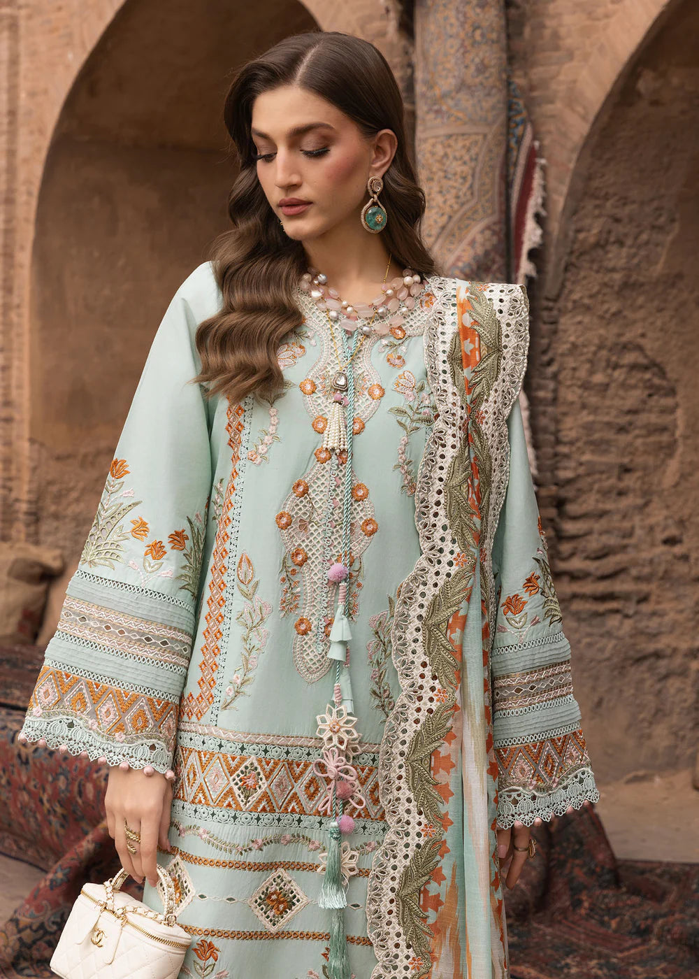 Saira Shakira | 3 Piece Unstitched Embroidered Lawn | Runa 8-A